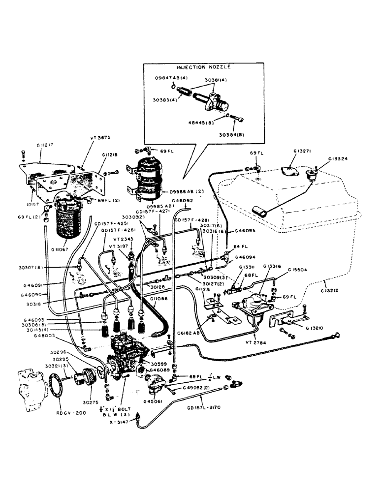 Схема запчастей Case IH 400B-SERIES - (056) - DIESEL ENGINE, FUEL SYSTEM, FUEL TANK AND FILTERING SYSTEM (02) - ENGINE