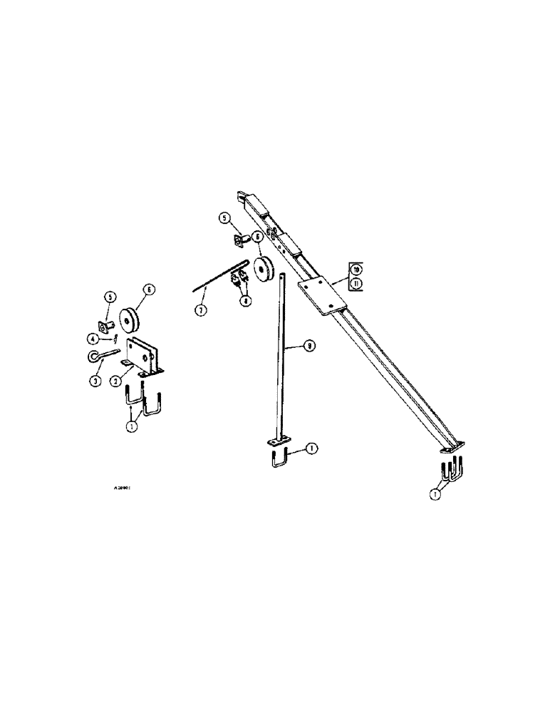 Схема запчастей Case IH FC-SERIES - (42) - MECHANICAL WING LIFT, FCW 236 AND 246 