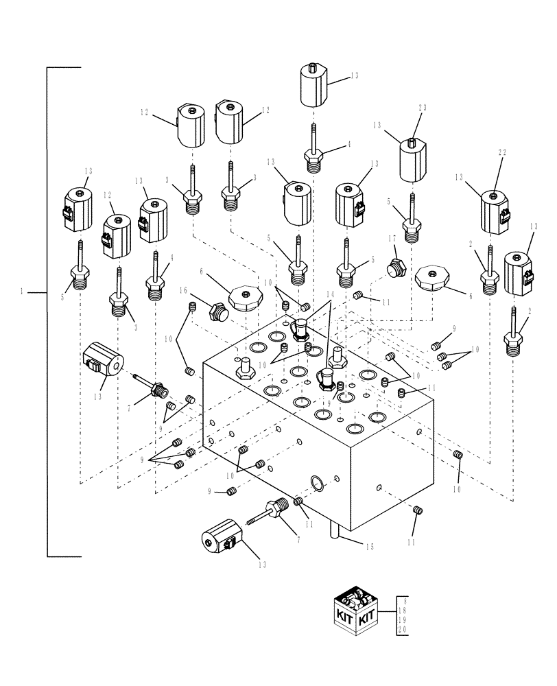 Схема запчастей Case IH WDX2302 - (09.03[02]) - MANIFOLD, INDEPENDENT, COMPONENTS (09) - IMPLEMENT LIFT