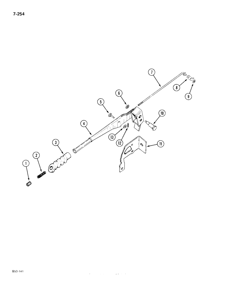 Схема запчастей Case IH 385 - (7-254) - PARK BRAKE HAND LEVER (07) - BRAKES