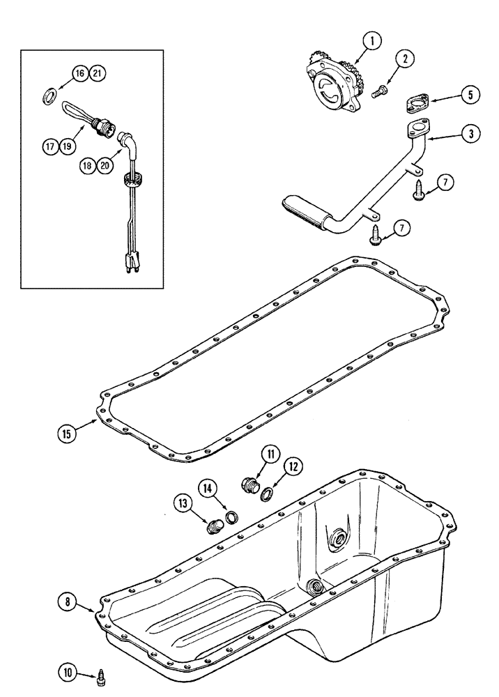 Схема запчастей Case IH MX135 - (02-22) - OIL PUMP AND OIL PAN (02) - ENGINE