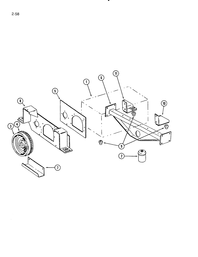 Схема запчастей Case IH 5000 - (2-58) - ENGINE AND ENGINE MOUNTS, D-239 DIESEL ENGINE (02) - ENGINE