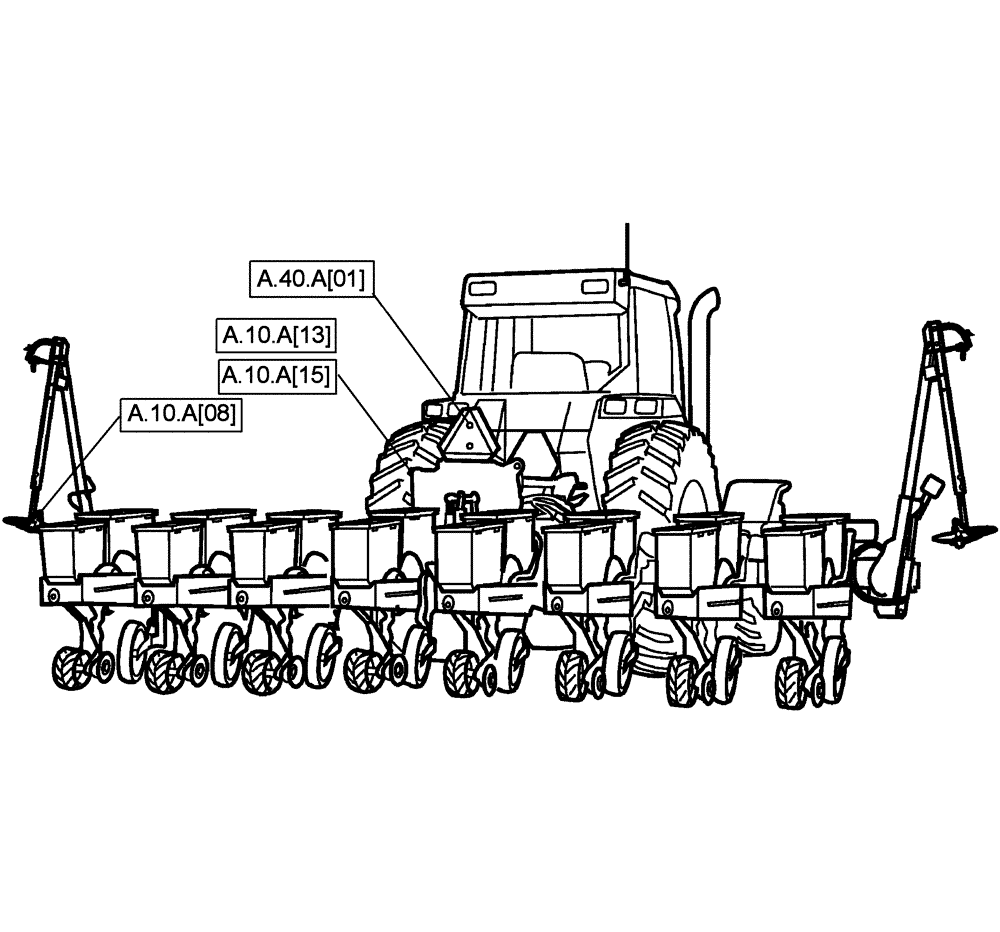 Схема запчастей Case IH 1200 - (A[01]) - PICTORIAL INDEX - RIGID MOUNTED PLANTERS A - Distribution Systems