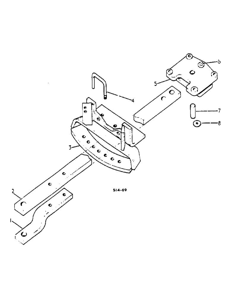 Схема запчастей Case IH 2500 - (09-018) - SWINGING DRAWBAR (12) - FRAME