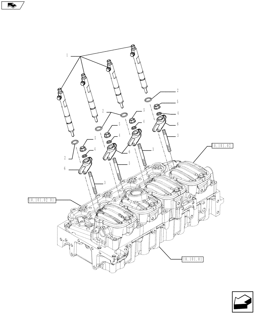 Схема запчастей Case IH F5AE5484A A002 - (10.218.02) - INJECTION EQUIPMENT - INJECTOR (504277327) (10) - ENGINE