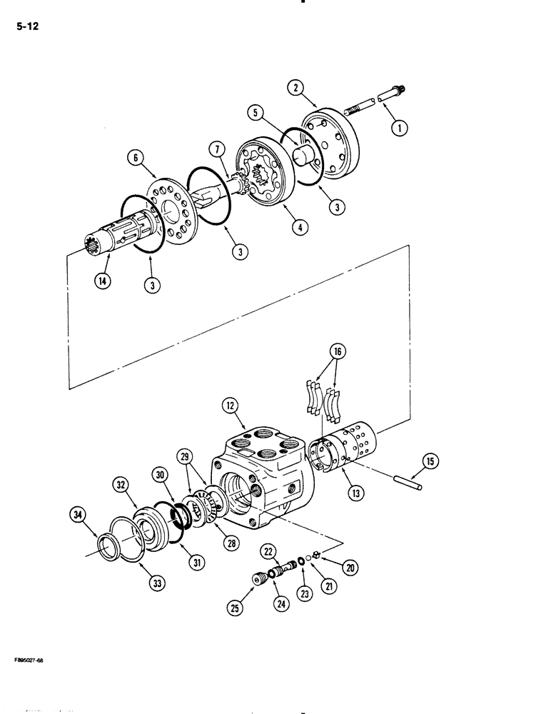 Схема запчастей Case IH 9130 - (5-12) - STEERING CONTROL VALVE (05) - STEERING