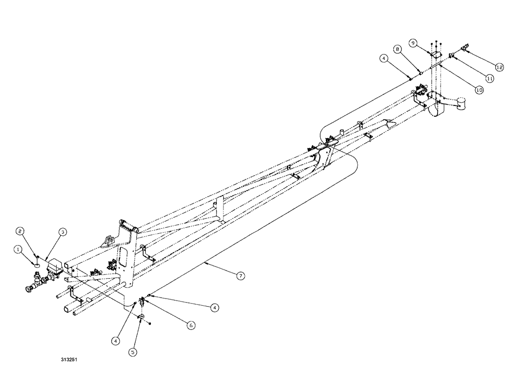 Схема запчастей Case IH SPX3200B - (192) - FENCE ROW NOZZLE ASSEMBLY - 90 (78) - SPRAYING