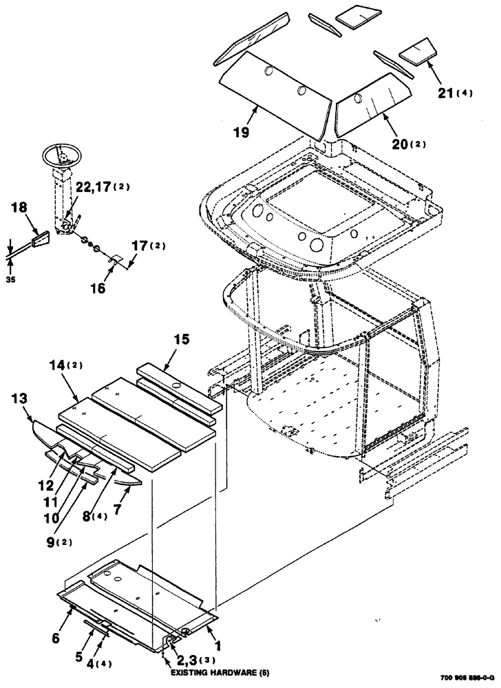 Схема запчастей Case IH 8860 - (09-30) - INSULATION ASSEMBLY (90) - PLATFORM, CAB, BODYWORK AND DECALS