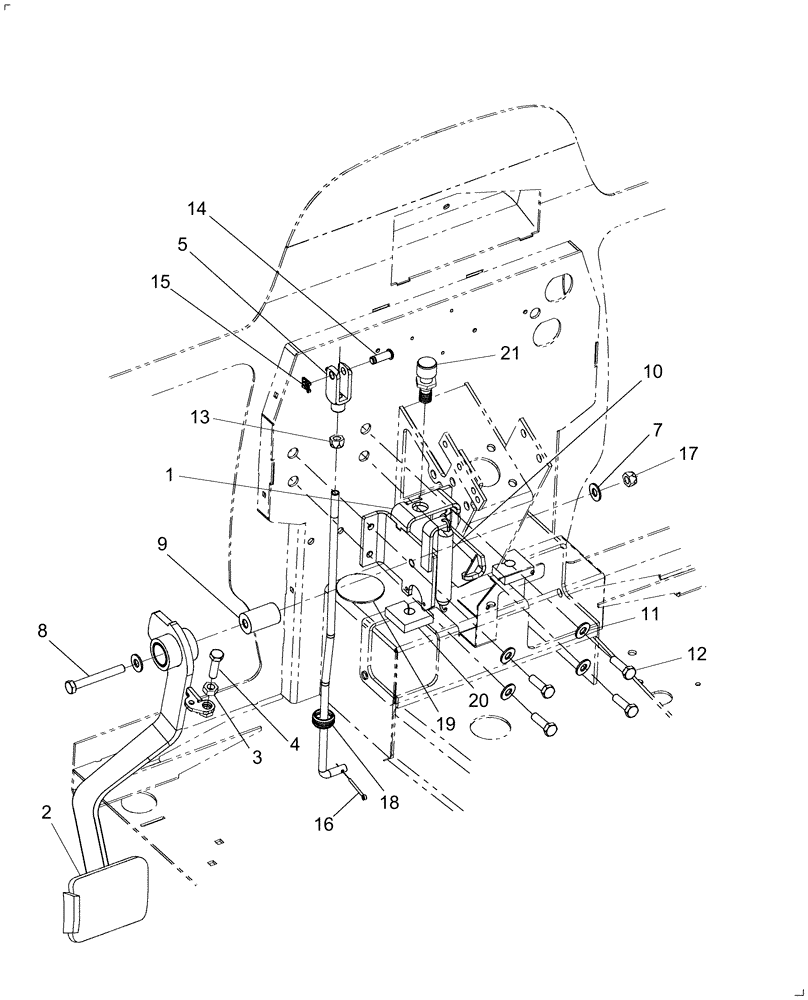 Схема запчастей Case IH DX55 - (03.01.04) - CLUTCH PEDAL - SSS (03) - TRANSMISSION