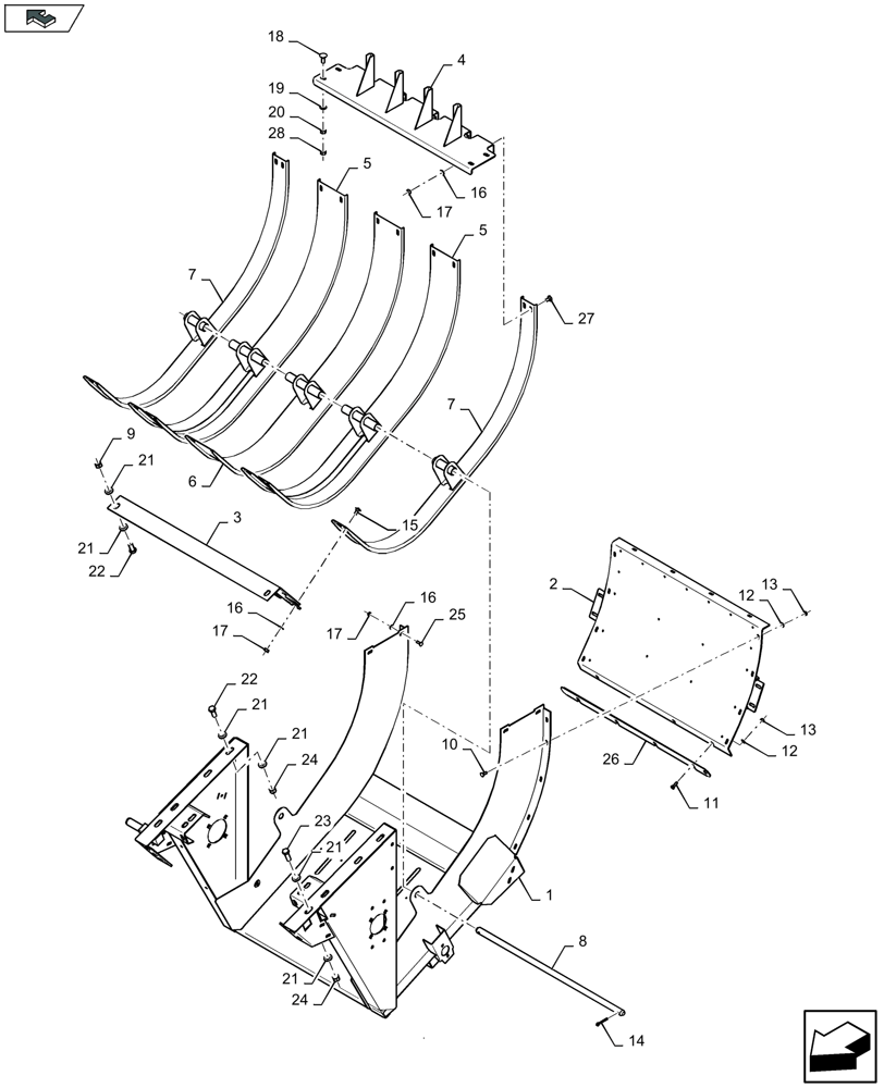 Схема запчастей Case IH LB324S - (60.280.020) - FEED CHAMBER (60) - PRODUCT FEEDING