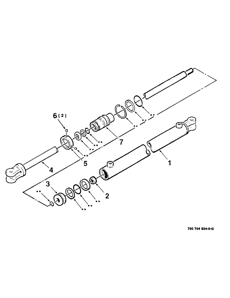 Схема запчастей Case IH 8545 - (9-48) - BALE THROWER HYDRAULIC CYLINDER ASSEMBLY Decals & Attachments