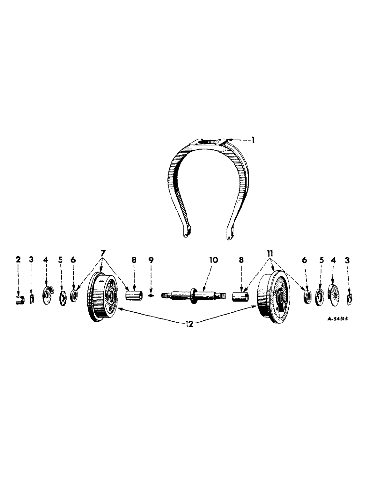 Схема запчастей Case IH 340 - (185) - WHEELS, SINGLE FRONT WHEEL, FARMALL 340 SERIES (11) - WHEELS