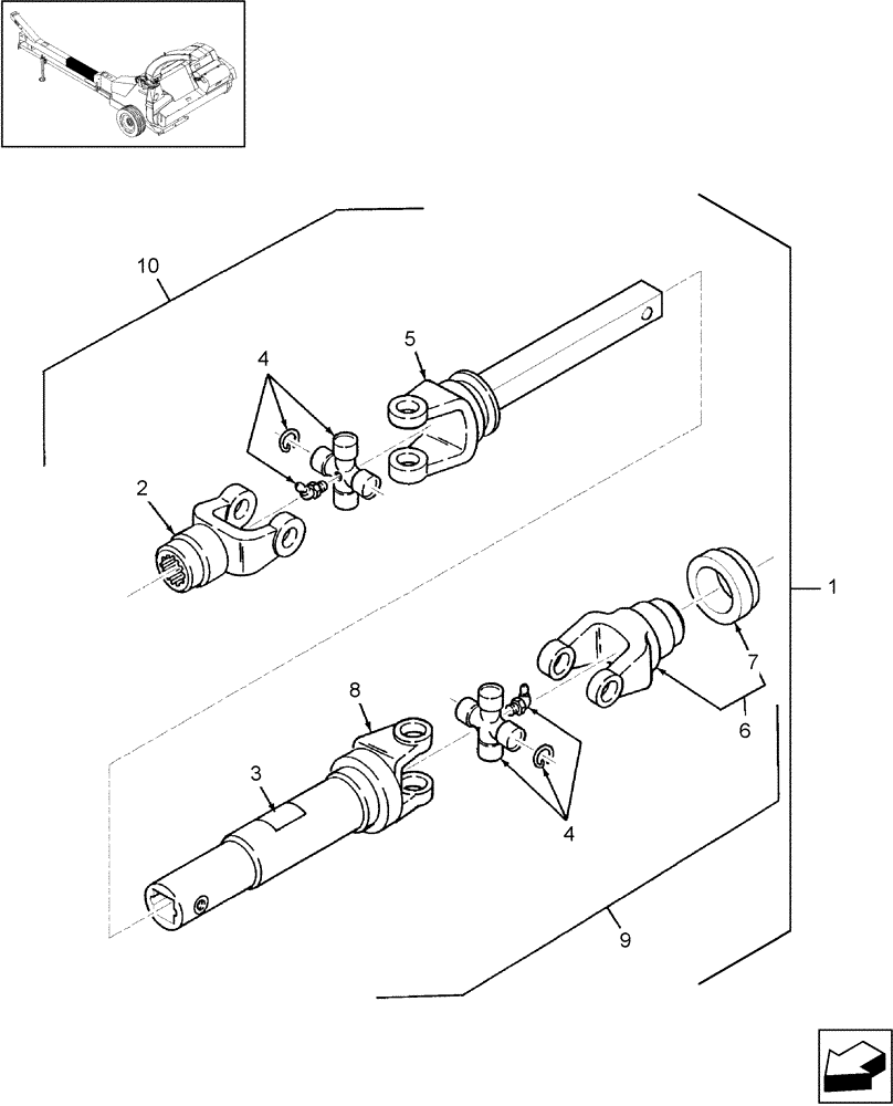 Схема запчастей Case IH FHX300 - (01.23) - POWER TAKE OFF, SECONDARY, P.I.N. HBJ0047612 & AFTER (01) - POWER TAKE OFF