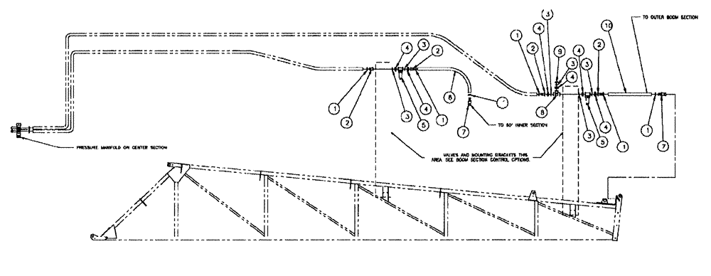 Схема запчастей Case IH SPX3200 - (09-035) - FEED HOSE RH/LH (78) - SPRAYING