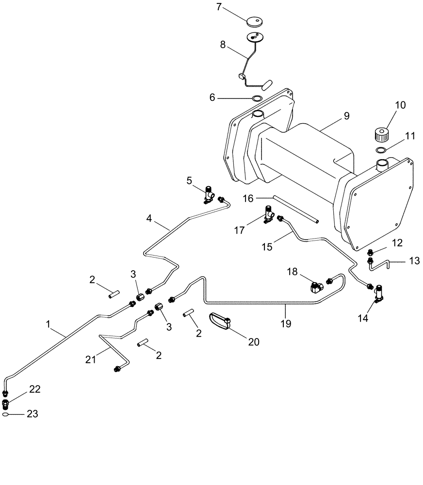 Схема запчастей Case IH 474 - (12-03) - FUEL TANK, SUPPORTS AND PIPING Power