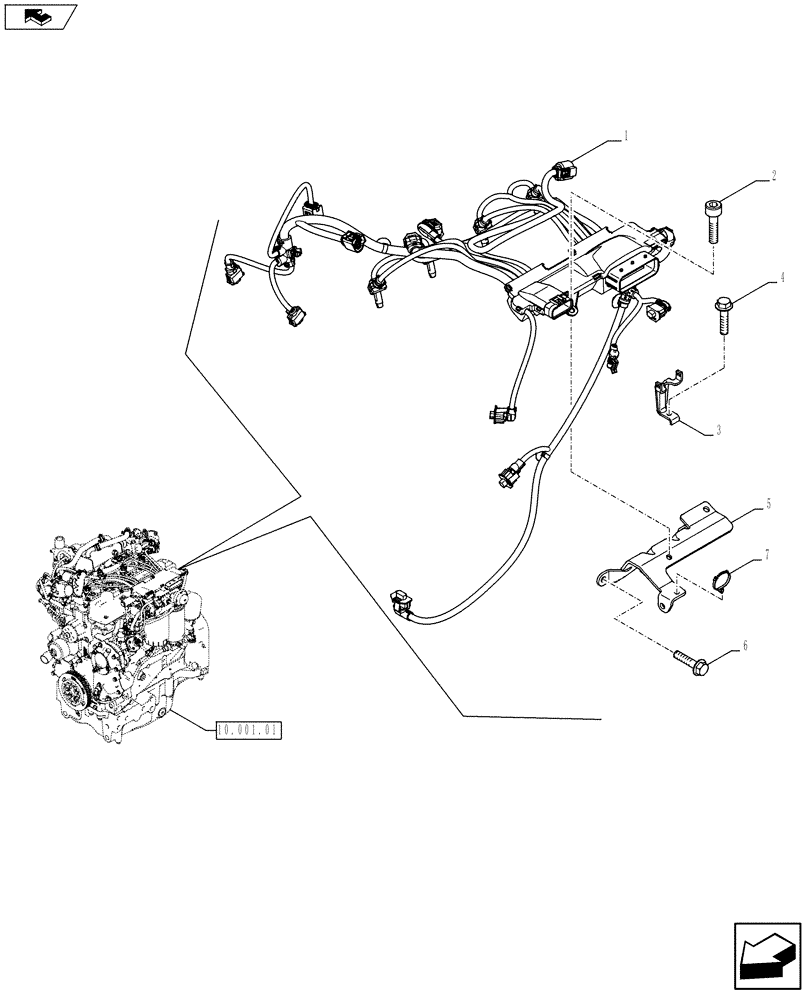 Схема запчастей Case IH F5DFL413A A001 - (55.100.05) - MOTOR ELECTRIC INSTALLATION (504388403) (55) - ELECTRICAL SYSTEMS