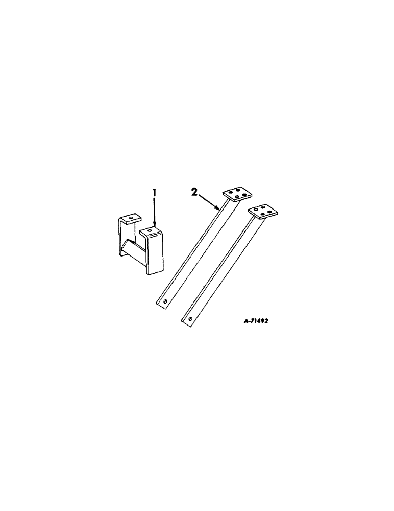 Схема запчастей Case IH 185 - (B-08[A]) - MOUNTING BRACKET PARTS TO MOUNT TWO 185 PLANTER UNITS ON THE PITTSBURG FORGING CULTIVATORS, 1958 TO 1962 