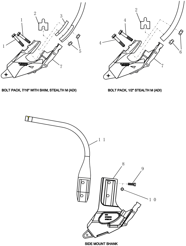 Схема запчастей Case IH 700 - (75.200.43) - STEALTH, MOUNTING HARDWARE FOR OPENERS (75) - SOIL PREPARATION