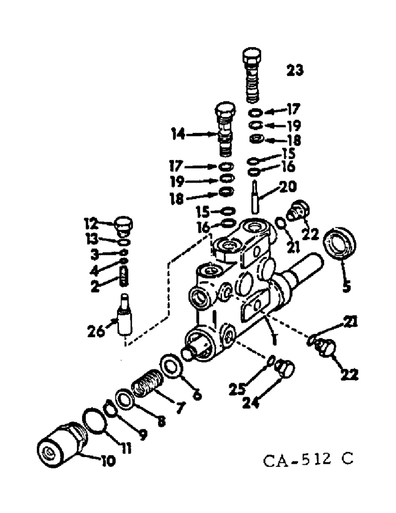 Схема запчастей Case IH HYDRO 186 - (07-15) - DRIVE TRAIN, DRIVE CONTROL VALVE (04) - Drive Train