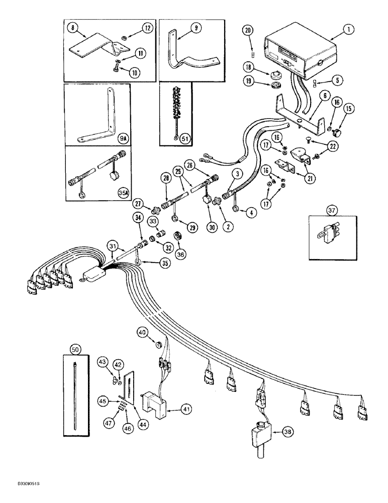 Схема запчастей Case IH 955 - (4-08) - SEED FLOW II MONITOR SYSTEM (04) - ELECTRICAL SYSTEMS