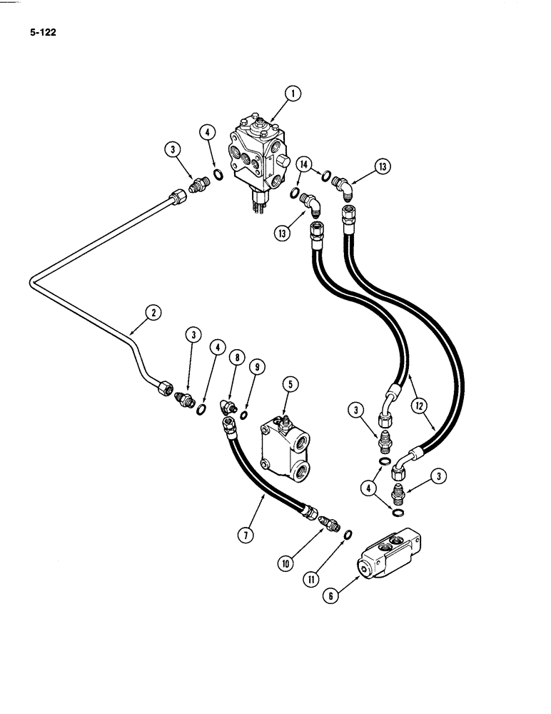 Схема запчастей Case IH 4494 - (5-122) - REAR STEERING HYDRAULICS, CHECK VALVE (05) - STEERING