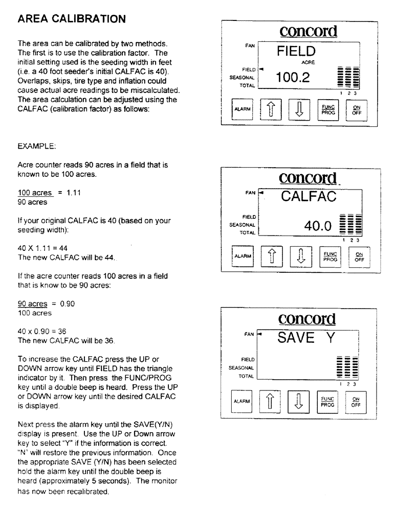 Схема запчастей Case IH 1100 - (C05) - AREA CALIBRATION 