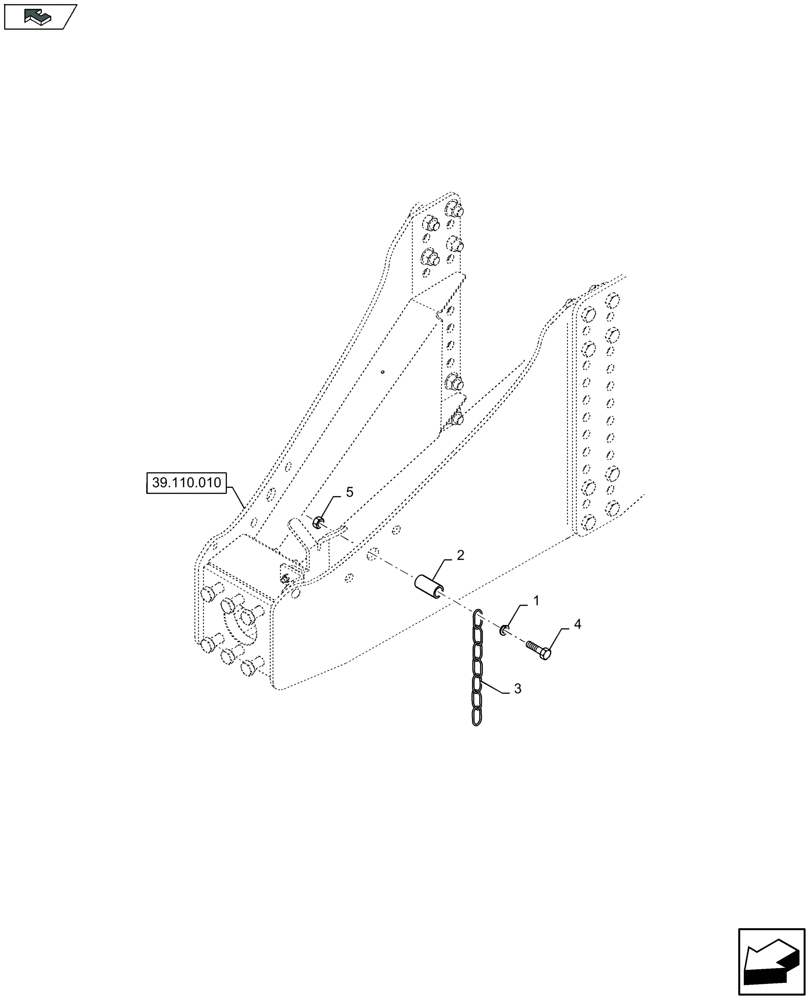 Схема запчастей Case IH LB334S - (39.110.040) - SAFETY CHAIN, NO BRAKES (39) - FRAMES AND BALLASTING