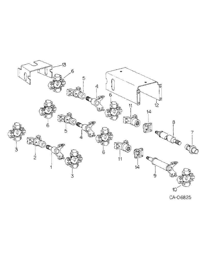 Схема запчастей Case IH 3388 - (07-11) - DRIVE TRAIN, PROPELLOR SHAFTS (04) - Drive Train