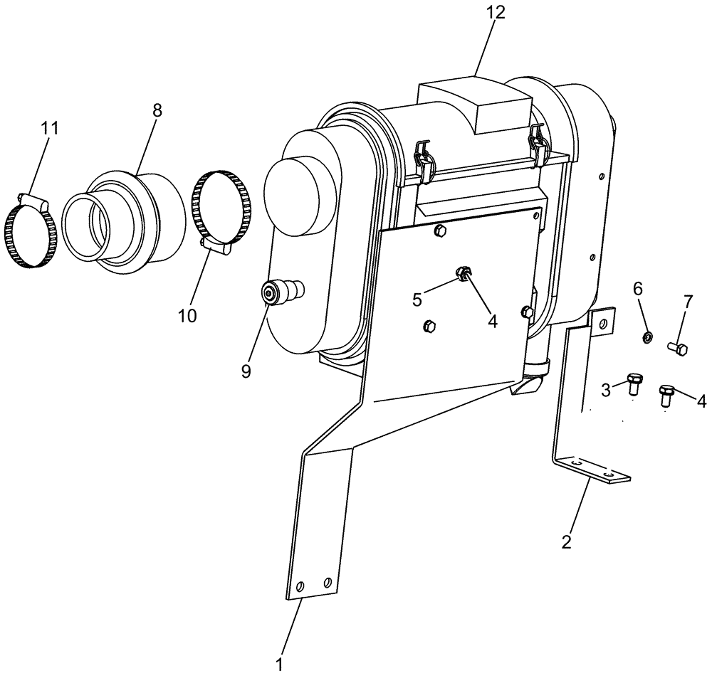 Схема запчастей Case IH P110 - (02-03) - AIR CLEANER AND MOUNTING (02) - ENGINE