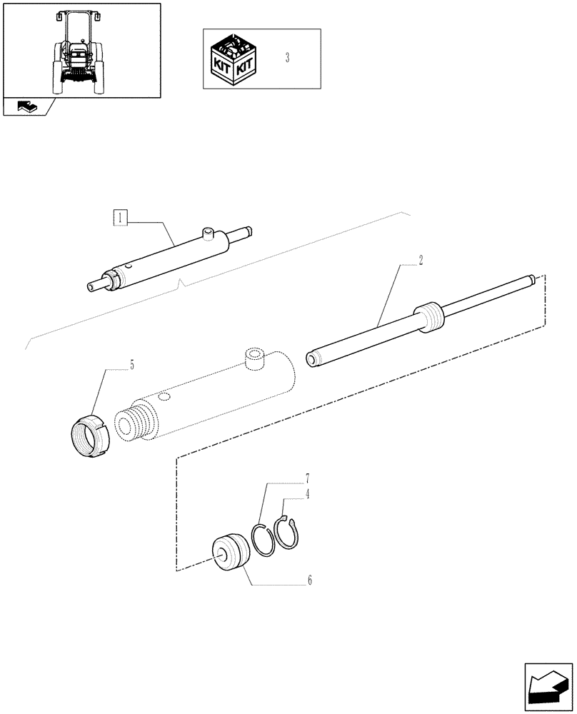 Схема запчастей Case IH FARMALL 85C - (1.40.0/12A) - 4WD FRONT AXLE - HYDRAULIC STEERING CYLINDER - BREAKDOWN (04) - FRONT AXLE & STEERING