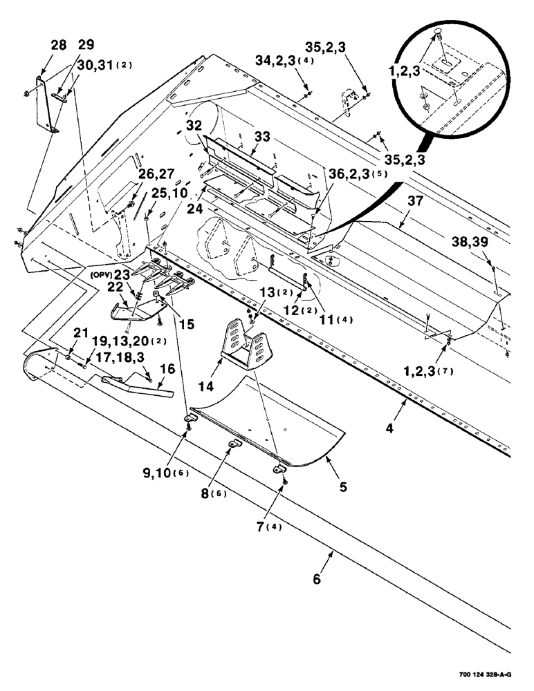 Схема запчастей Case IH 8840 - (7-24) - AUGER PAN, DIVIDER AND SKID SHOE ASM - RIGHT (16 FOOT), (S.N. CFH0095053 AND LATER) (58) - ATTACHMENTS/HEADERS