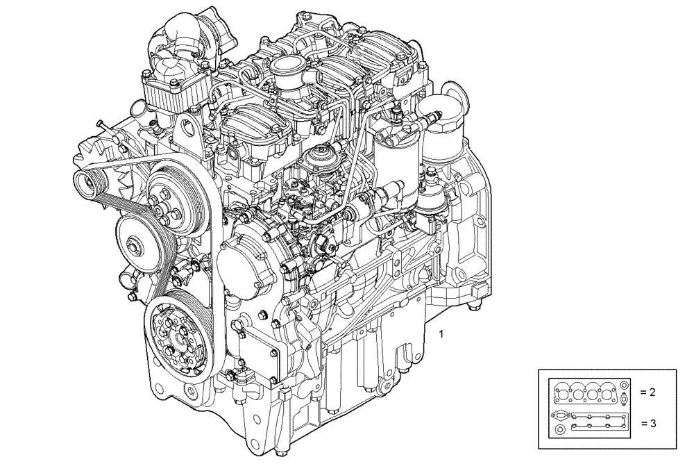 Схема запчастей Case IH F5AE9454D A001 - (0002.250) - COMPLETE ENGINE 