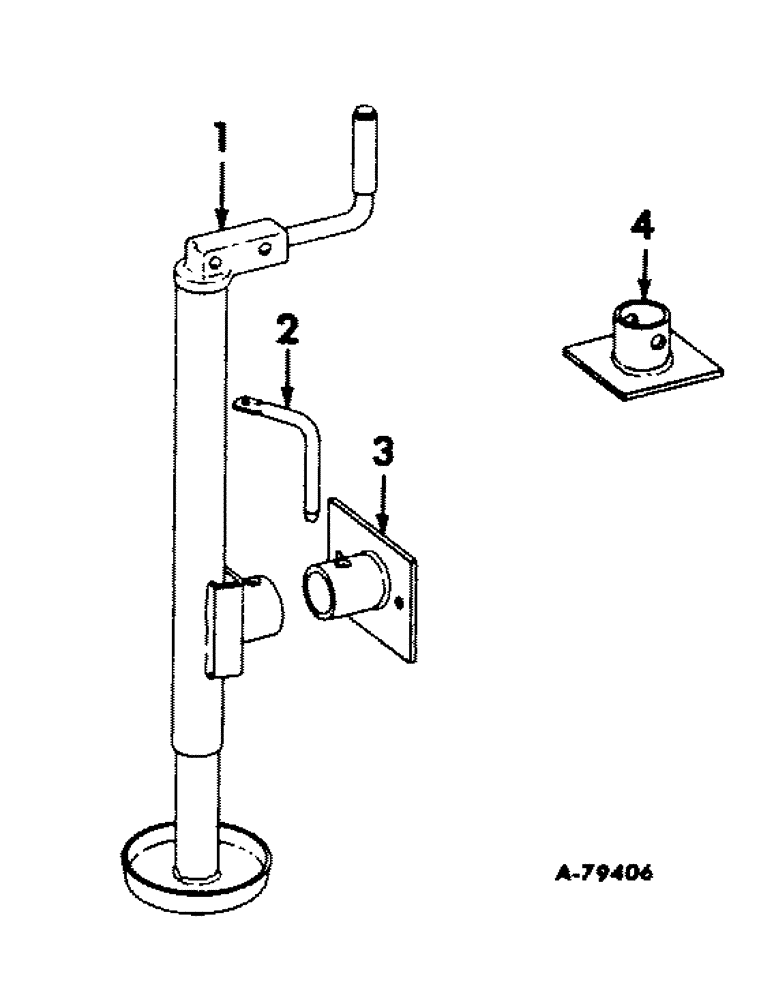 Схема запчастей Case IH 211 - (E-17) - JACK ATTACHMENT, FOR TRAILING TYPE, 1964 TO 1971 