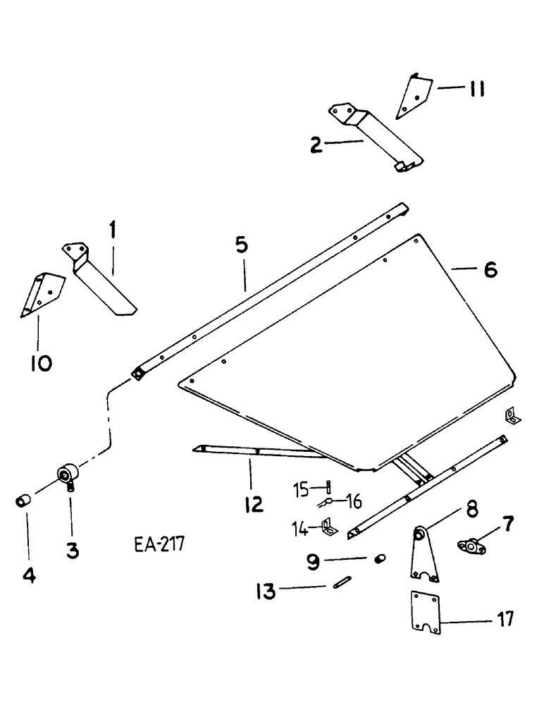 Схема запчастей Case IH 1460 - (14-017) - STEERING AXLE SHIELD, OSCILLATING Suspension