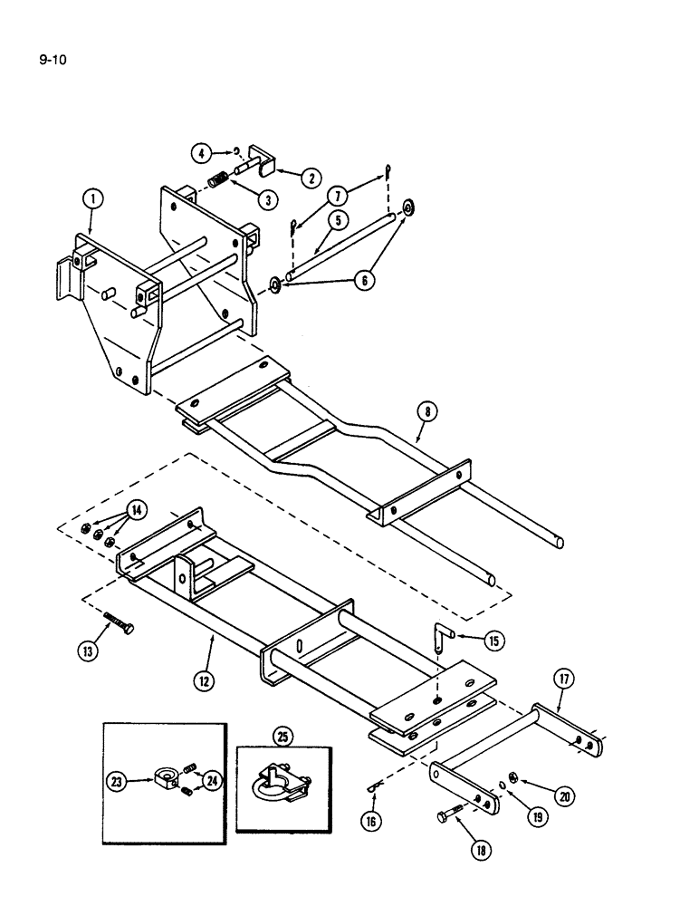 Схема запчастей Case IH 54F - (9-10) - MAIN FRAME, 54F BLADE (09) - CHASSIS