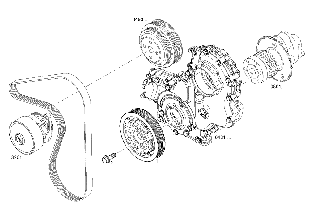 Схема запчастей Case IH F5AE9484G A008 - (0843.025) - DRIVING PULLEY (10) - ENGINE