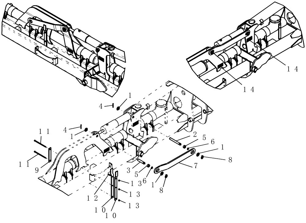 Схема запчастей Case IH 1200PT - (F.10.E[04]) - WING LOCKUP - 24 ROW F - Frame Positioning