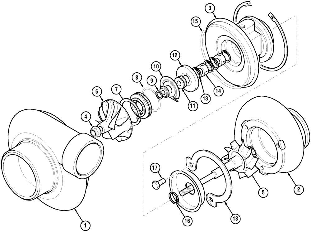 Схема запчастей Case IH C60 - (02-16) - TURBOCHARGER, C60 (02) - ENGINE