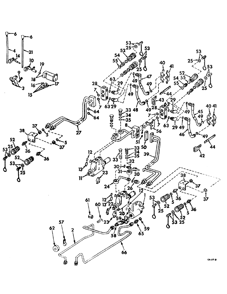 Схема запчастей Case IH 2826 - (10-22) - HYDRAULICS, AUXILIARY VALVES AND TUBES (07) - HYDRAULICS