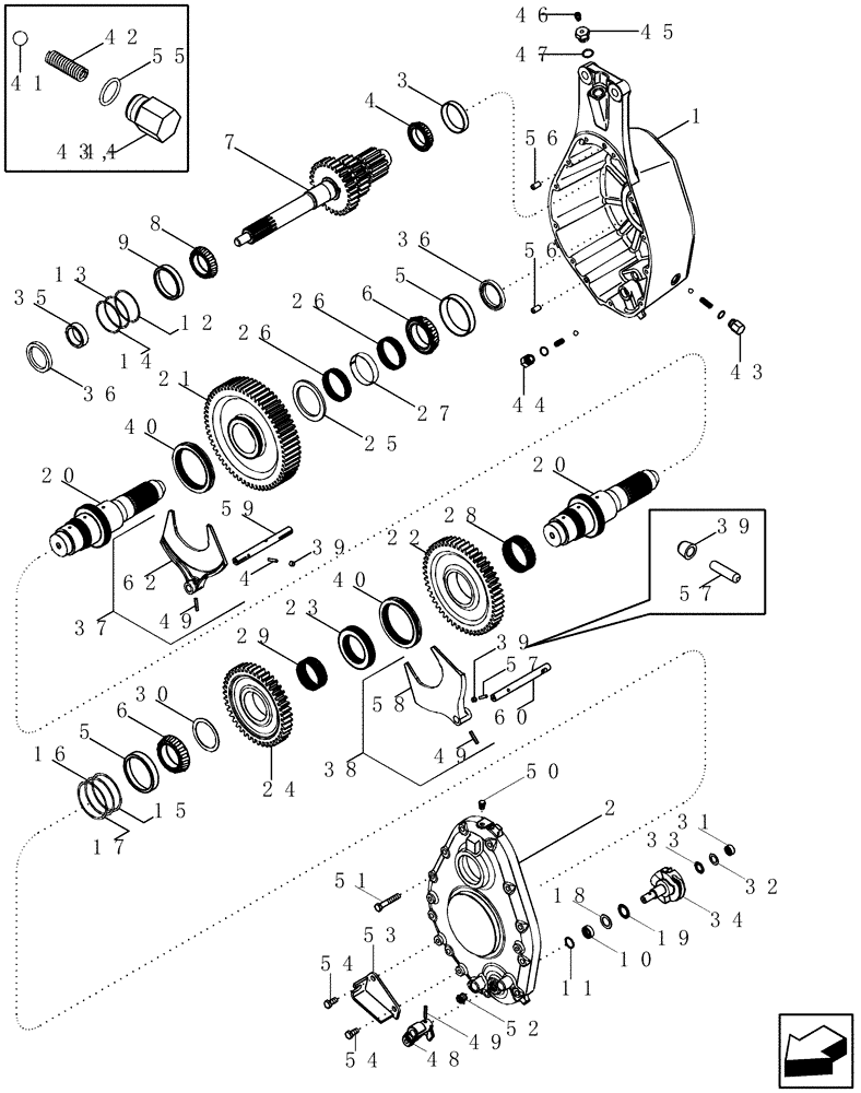 Схема запчастей Case IH 2588 - (66.260.15) - ROTOR DRIVE - HOUSING, GEAR (66) - THRESHING