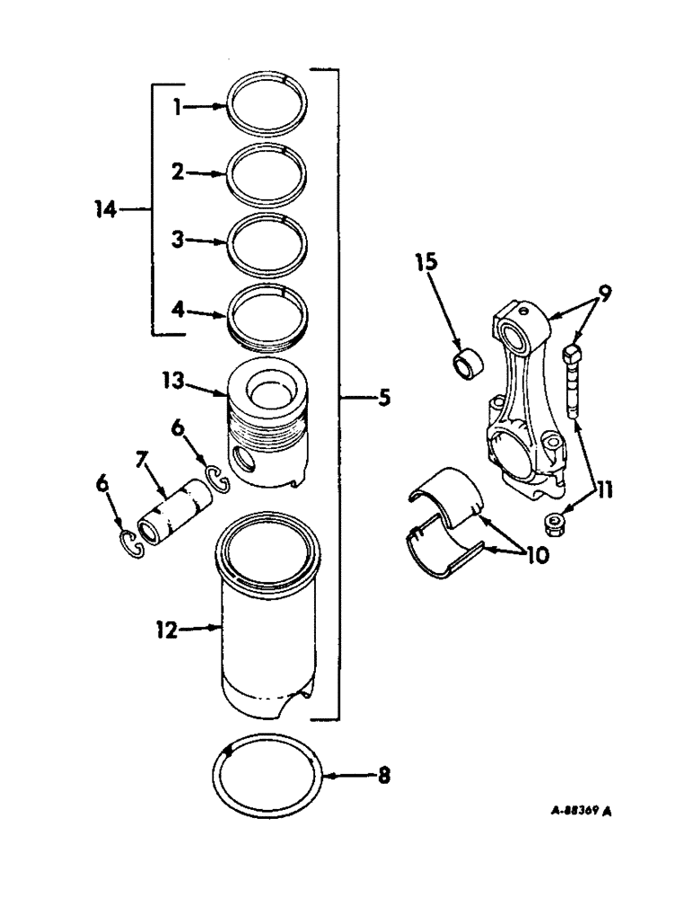 Схема запчастей Case IH 2706 - (D-26) - DIESEL ENGINES, CONNECTING RODS, PISTONS AND SLEEVES (01) - ENGINE