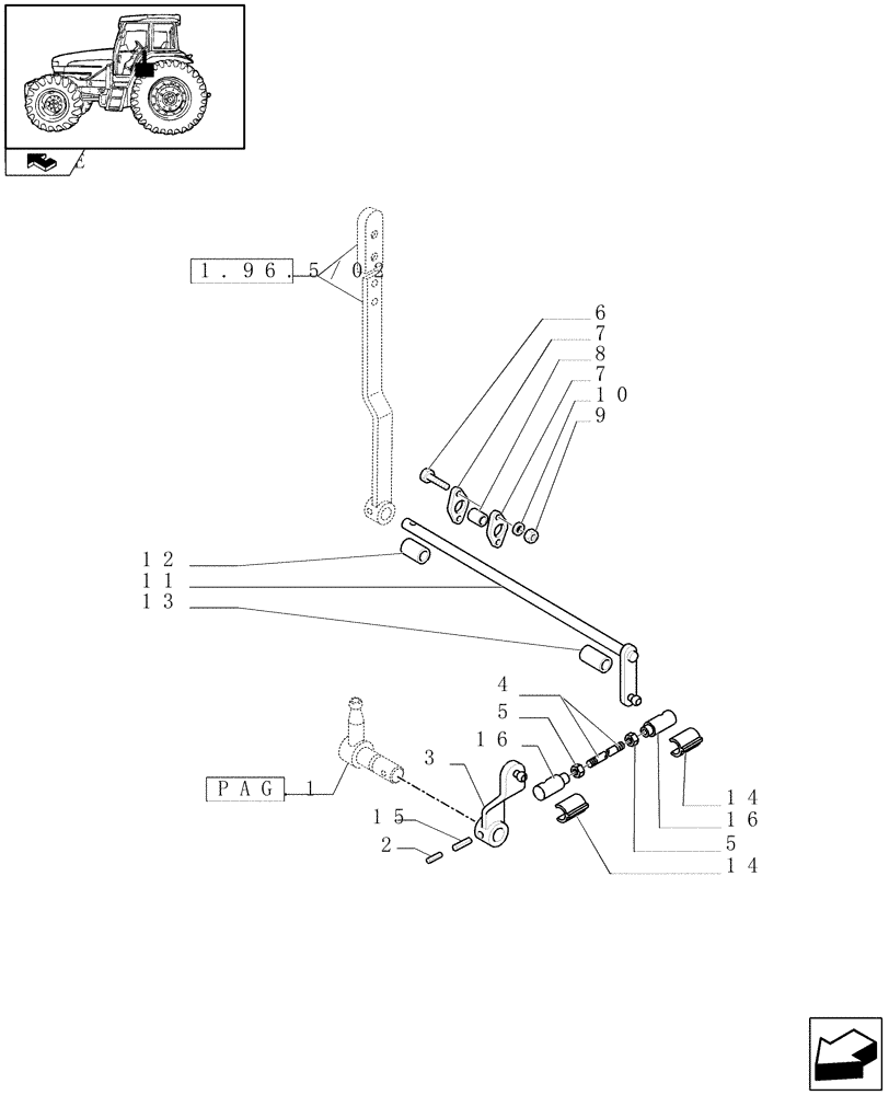 Схема запчастей Case IH FARMALL 95U - (1.29.0/01[02]) - 20X12 TRANSMISSION - CREEPER GEARSHIFT MECHANISM - LEVERS AND TIE-RODS (VAR.330113-331113) (03) - TRANSMISSION