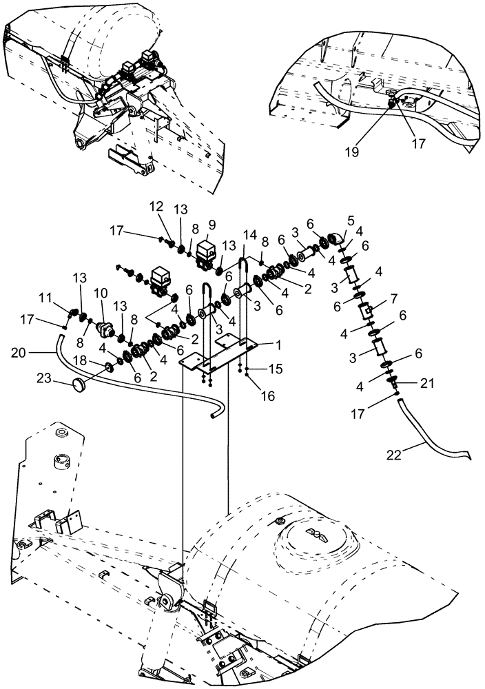 Схема запчастей Case IH 1260 - (75.110.04) - LIQUID FERTILIZER - TWO SECTION CONTROL WITH 600 GAL TANK (75) - SOIL PREPARATION