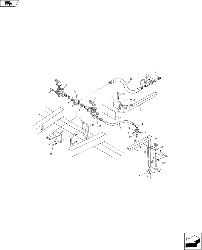 Схема запчастей Case IH 3300 - (35.106.06) - DOUBLE CONTINENTAL ASSEMBLY (WITH 2 MANIFOLDS) (35) - HYDRAULIC SYSTEMS