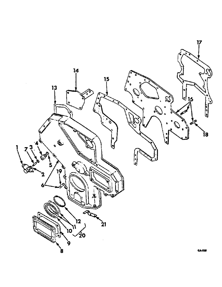 Схема запчастей Case IH 674 - (12-27) - CRANKCASE FRONT COVER AND RELATED PARTS Power