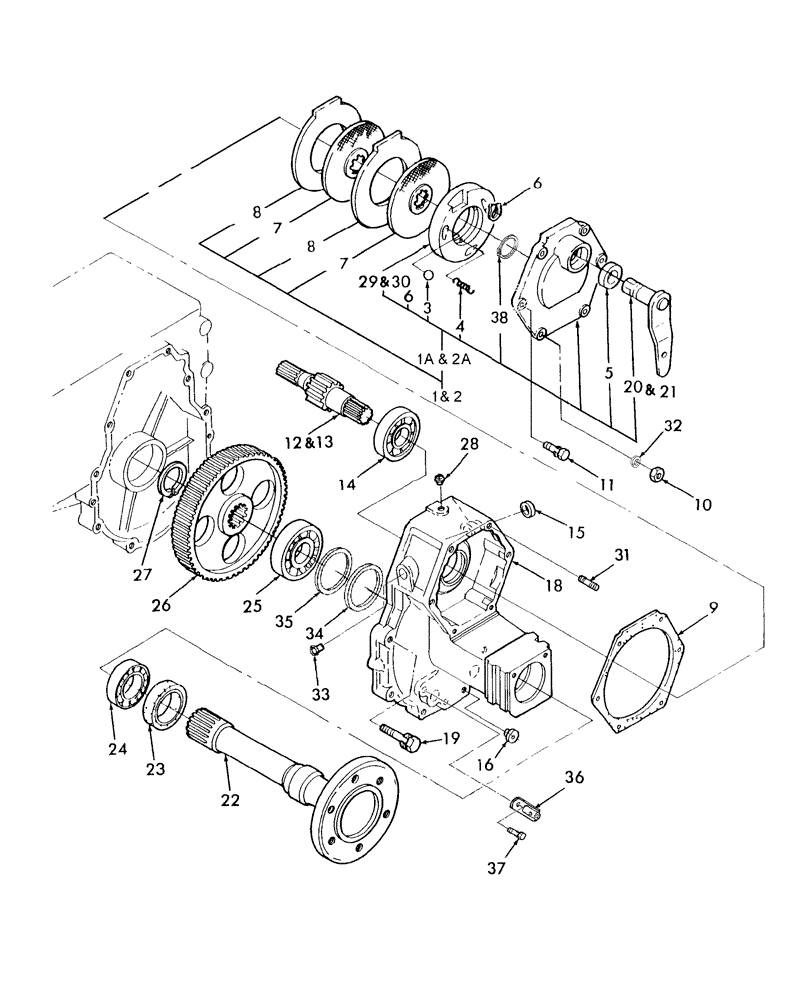 Схема запчастей Case IH DX21 - (05.01) - BRAKE & WHEEL SHAFT CASE (05) - REAR AXLE