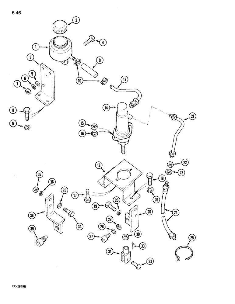 Схема запчастей Case IH 695 - (6-046) - CLUTCH CONTROLS, UPPER, TRACTOR WITH CAB (06) - POWER TRAIN