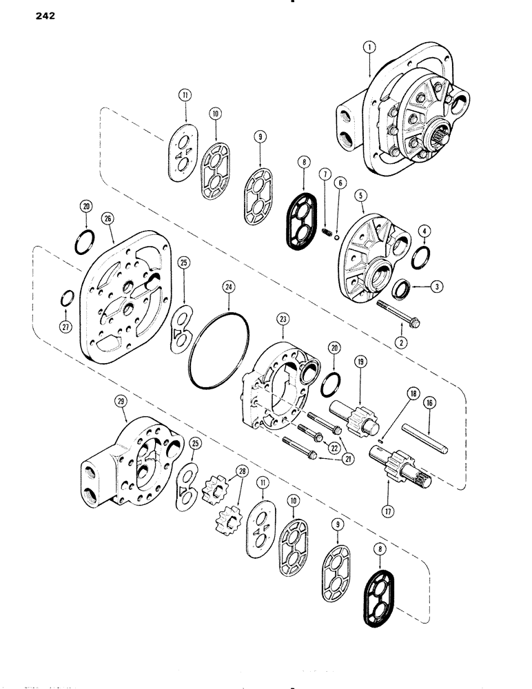 Схема запчастей Case IH 1090 - (242) - HYDRAULIC PUMP (08) - HYDRAULICS