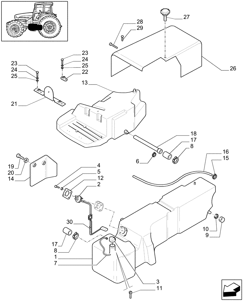 Схема запчастей Case IH MXM155 - (1.14.0[01A]) - FUEL TANK - D5132 - C5317 (02) - ENGINE EQUIPMENT