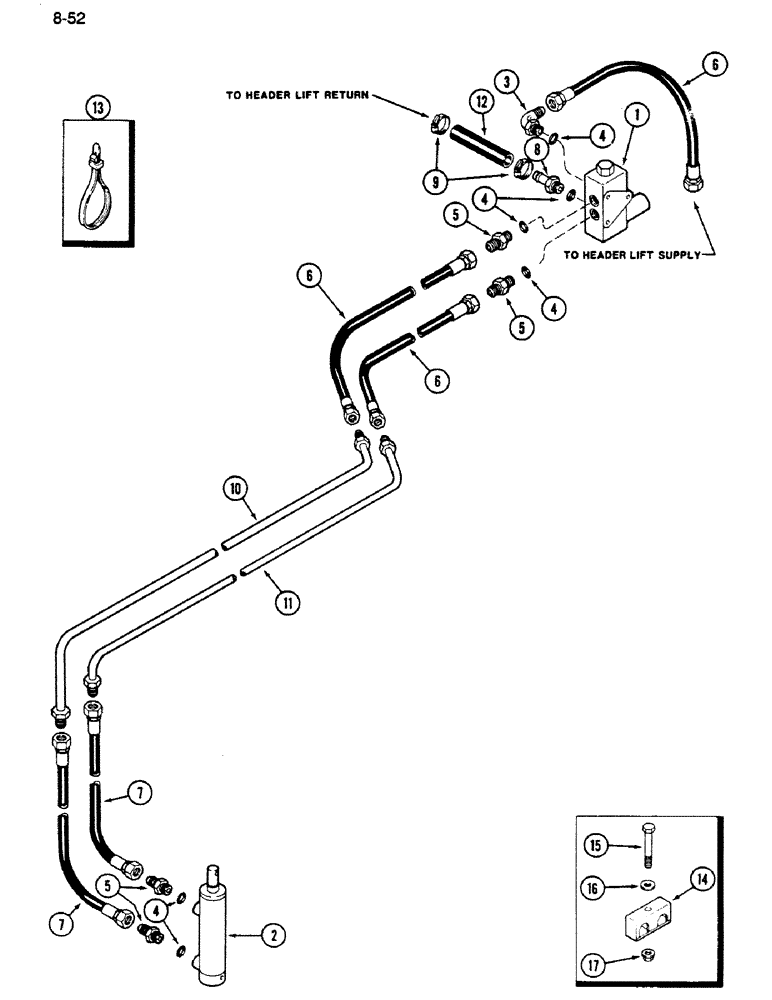 Схема запчастей Case IH 1620 - (8-052) - FEEDER CLUTCH CIRCUIT, CONTROL CONCEPTS (07) - HYDRAULICS